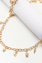 Ocean Element Charm Chain Belt with Seashell and Starfish Charms