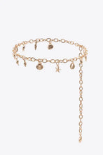 Gold Ocean Element Charm Chain Belt with Seashell and Starfish Charms