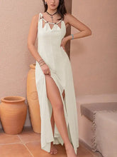 Off-White dot cutout sleeveless maxi dress with side slit