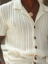 Off White Knit Shorts and Shirt Set for Men Mens Sets