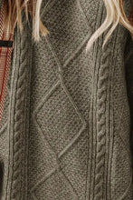 Olive Green Cable Knit Sweater Dress with Brown Crossbody Bag Machine Wash