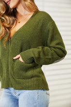 Olive Green Cardigan with Elbow Patches for Women Woman Outerwear