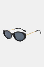 Olive Green Cat Eye Oval Sunglasses UV400 Polycarbonate Frame Black One Size