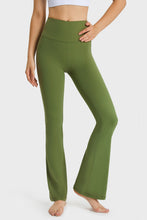 Olive Green Flared Yoga Pants for Women