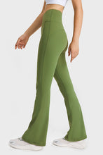 Olive Green Flared Yoga Pants for Women