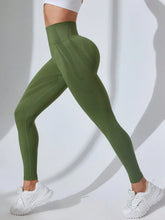 Olive Green High Waisted Athletic Leggings for Women
