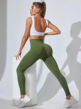 Olive Green High Waisted Athletic Leggings for Women