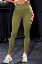 Olive Green High Waisted Stretch Leggings for Women Moss