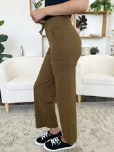 Olive Green High Waisted Wide Leg Pants for Women Woman Leggings