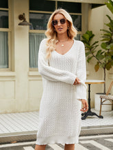 Olive Green Knit Sweater Dress with Long Sleeve Length