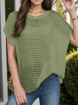 Olive Green Knit Swimwear Cover Up Basic Style Moss