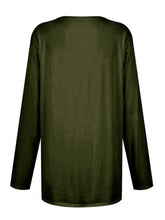 Olive Green Long Sleeve Tunic with Pockets for Women