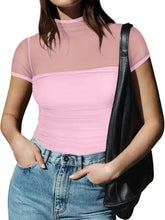 Olive Green Mesh Basic T Shirt for Women Woman T Shirts