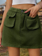 Olive Green Pocketed Mini Cargo Skirt for Women