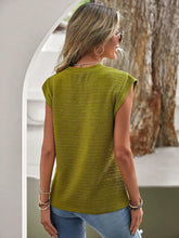 Olive Green Textured Round Neck Casual Ribbed Top for Women