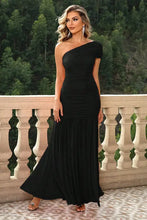 One Shoulder Black Maxi Dress Evening Gown Evening Dresses