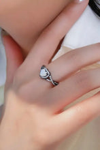 Opal Heart Black Gold-Plated Ring Rings