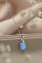 Opal Oval Pendant Chain Necklace Sky Blue One Size Necklaces
