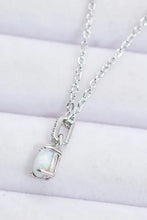 Opal Pendant 925 Sterling Silver Chain-Link Necklace Necklaces