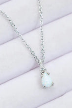 Opal Pendant 925 Sterling Silver Chain-Link Necklace Silver One Size Necklaces
