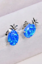 Opal Pineapple Platinum-Plated Earrings Cobalt Blue One Size Earrings