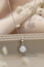 Opal Round Pendant Chain Necklace White One Size Necklaces