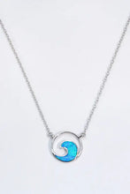 Opal Wave Pendant Necklace Blue One Size Necklaces