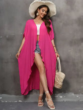 Open Front Half Sleeve Cover Up Swimwear Cover-Ups