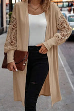 Open Front Lace Lantern Sleeve Cover-Up Woman Outerwear