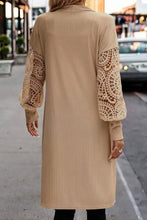 Open Front Lace Lantern Sleeve Cover-Up Woman Outerwear