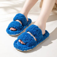 Open Toe Flats Slippers Blue Woman Slippers