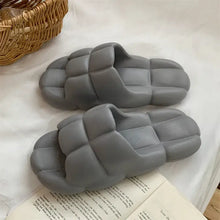 Open Toe Flats Slippers Dark Gray Woman Slippers