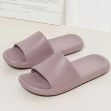 Light purple open toe flats slippers with plain slip-on design