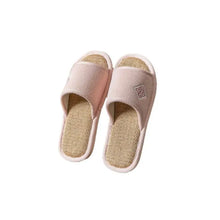 Light pink open toe flats slippers with textured beige insoles for superior comfort
