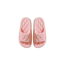 Light pink open toe flats slippers with wavy footbed texture