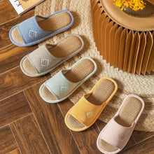 Five pairs of open toe flats slippers with woven straw soles for superior comfort