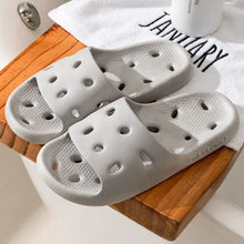 Open Toe Platform Slippers Gray Woman Slippers