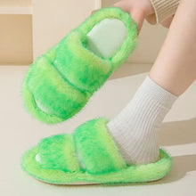 Open Toe Platform Slippers Green Woman Slippers