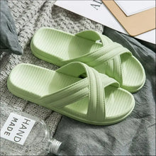 Open Toe Platform Slippers Light Green Woman Slippers