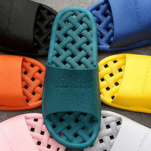 Colorful waterproof open toe platform slippers with anti-slip woven texture