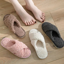 Four pairs of colorful fluffy open toe platform slippers