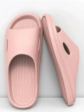 Pink open toe platform slippers with EVA foam slides