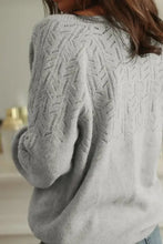 Openwork Button Down Long Sleeve Cardigan Woman Outerwear