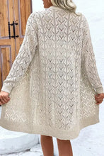 Openwork Button Down Long Sleeve Cardigan Woman Outerwear