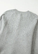 Openwork Button Down Long Sleeve Cardigan Woman Outerwear