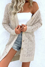 Openwork Button Down Long Sleeve Cardigan Woman Outerwear