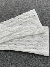 White lace openwork fabric in long sleeve knit dress