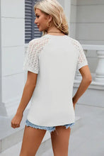 Openwork Round Neck Short Sleeve T-Shirt Woman T Shirts