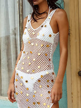 Openwork Slit V-Neck Cover Up Swimwear Cover-Ups