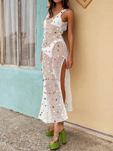 Openwork Slit V-Neck Cover Up Swimwear Cover-Ups